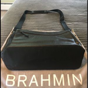SALE Brahmin Black Pebble Leather Messenger